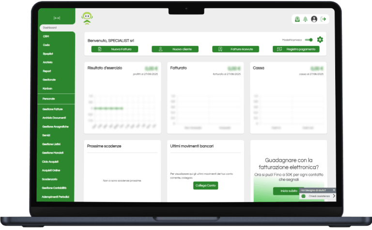 Fiscobot funzionalità software Sistema di controllo di gestione per il tuo studio